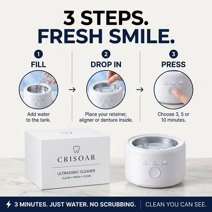 Crisoar Ultrasonic Retainer & Denture Cleaner