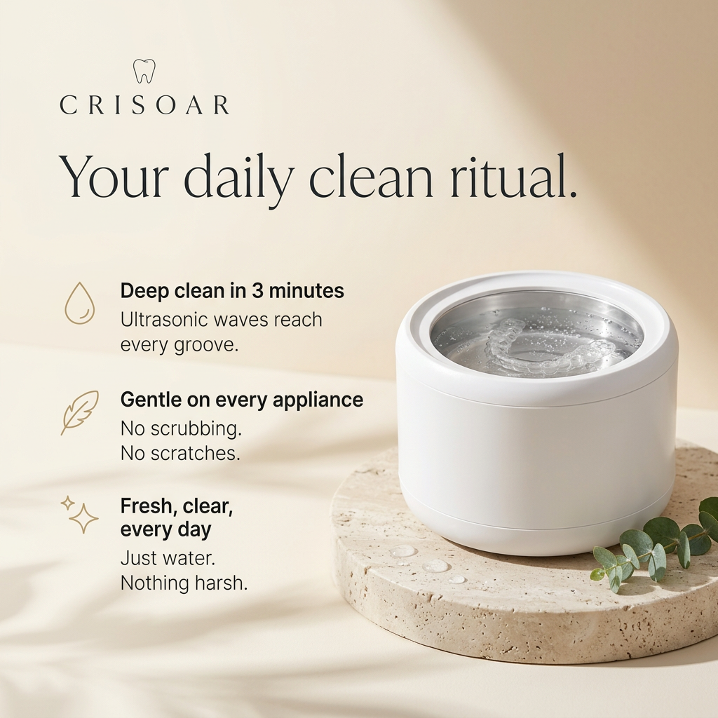 Crisoar Ultrasonic Retainer & Denture Cleaner